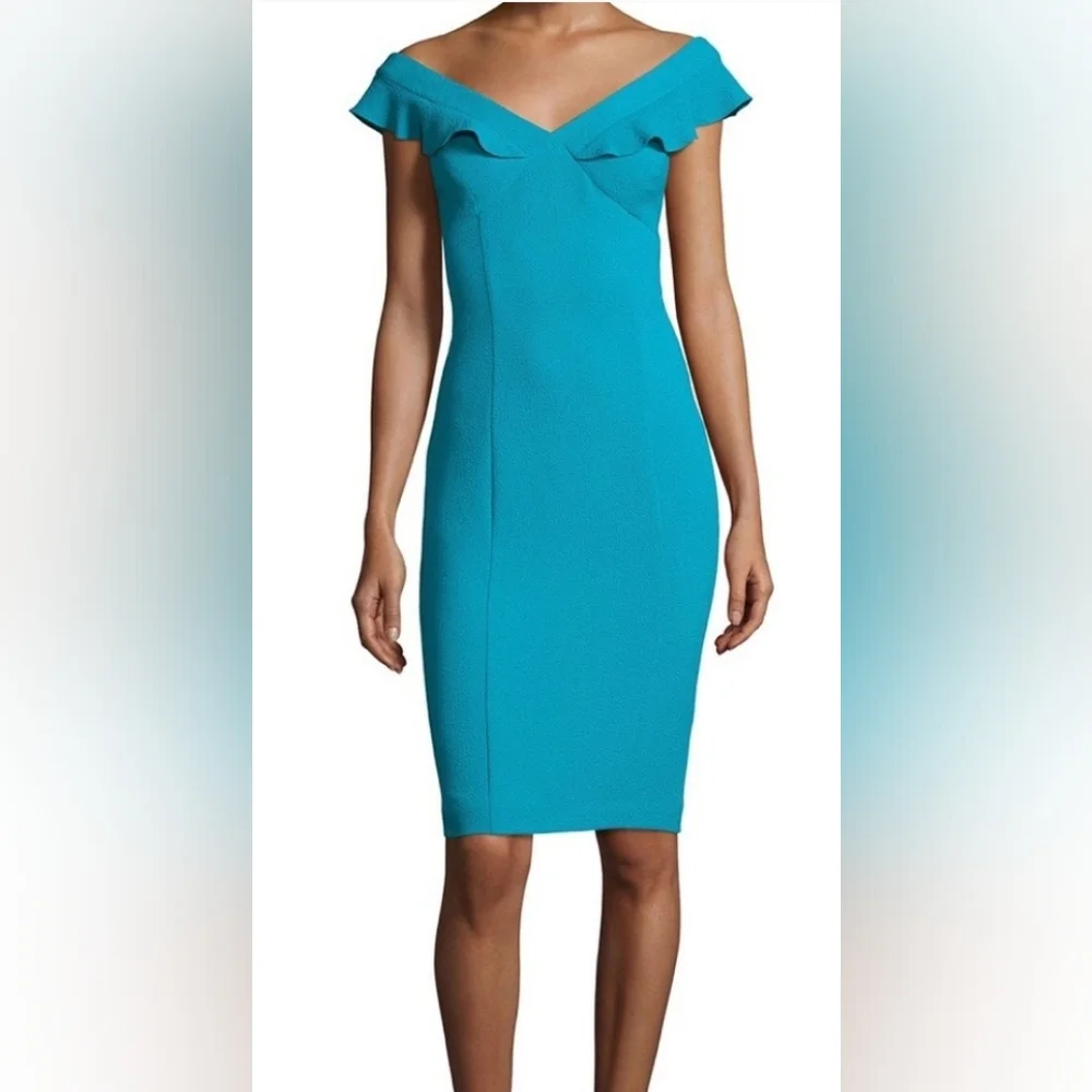 BLACK HALO TURQUOISE SZ 14 BODY CON DRESS 👗 BEAUTIFUL 😍 PERFECT CONDITION